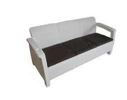 Трёхместный диван YALTA Sofa 3 Sea, белый, шп
