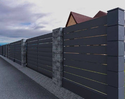 Забор-Планкен, ширина 190 мм, RAL 7024, двустороннее полимерное матовое покрытие