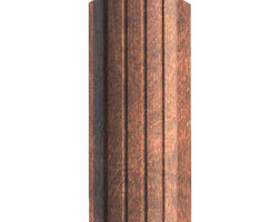 Евроштакетник полукруглый 110 мм (толщина 0,5 мм), SteelArt (РФ), двусторонний, 3D Дуб античный, нф