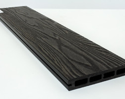 Террасная доска Террапол СМАРТ 3D пустотелая с пазом 3000х130х22 мм., Черное дерево