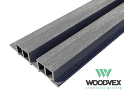 Фасадная реечная панель LINES из ДПК 4000х169х40 мм, WOODVEX CO-EXTRUSION, Light Gray