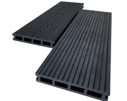 Террасная доска AIWOOD 140*22*3000мм, брашированная двухсторонняя (текстура 3D+вельвет), Антрацит
