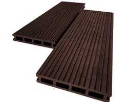 Террасная доска AIWOOD 140*22*3000мм, брашированная двухсторонняя (текстура 3D+вельвет), Венге